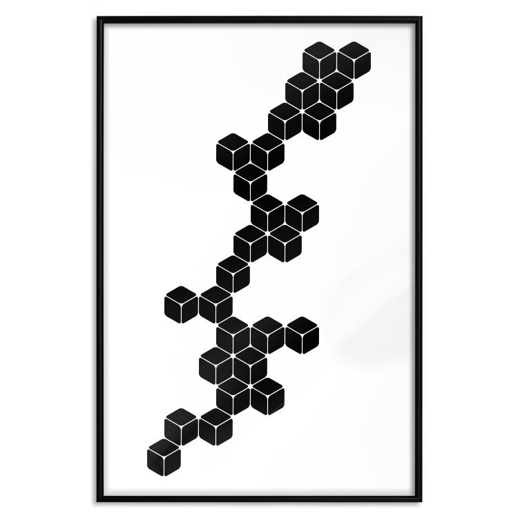 Wall Poster Construction with Cubes - black and white composition in geometric figures 117395 additionalImage 18