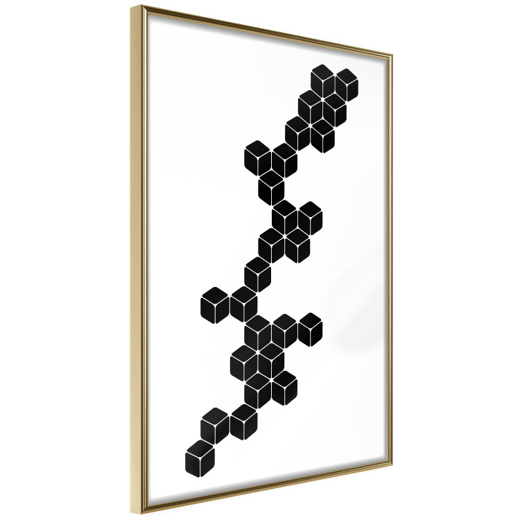 Wall Poster Construction with Cubes - black and white composition in geometric figures 117395 additionalImage 5