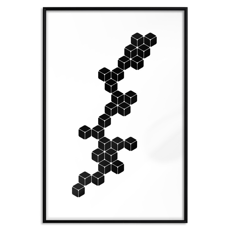 Wall Poster Construction with Cubes - black and white composition in geometric figures 117395 additionalImage 17