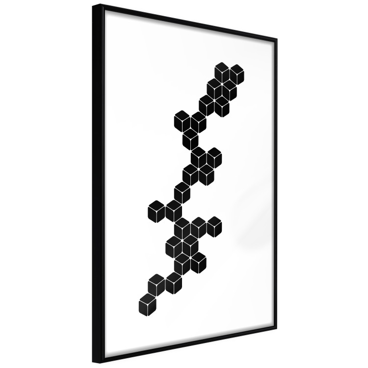Wall Poster Construction with Cubes - black and white composition in geometric figures 117395 additionalImage 2