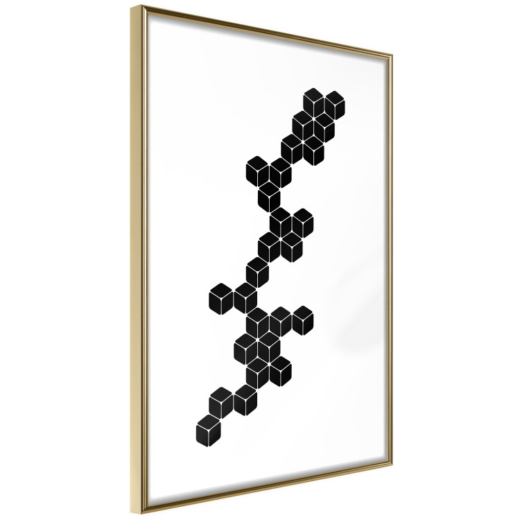 Wall Poster Construction with Cubes - black and white composition in geometric figures 117395 additionalImage 6