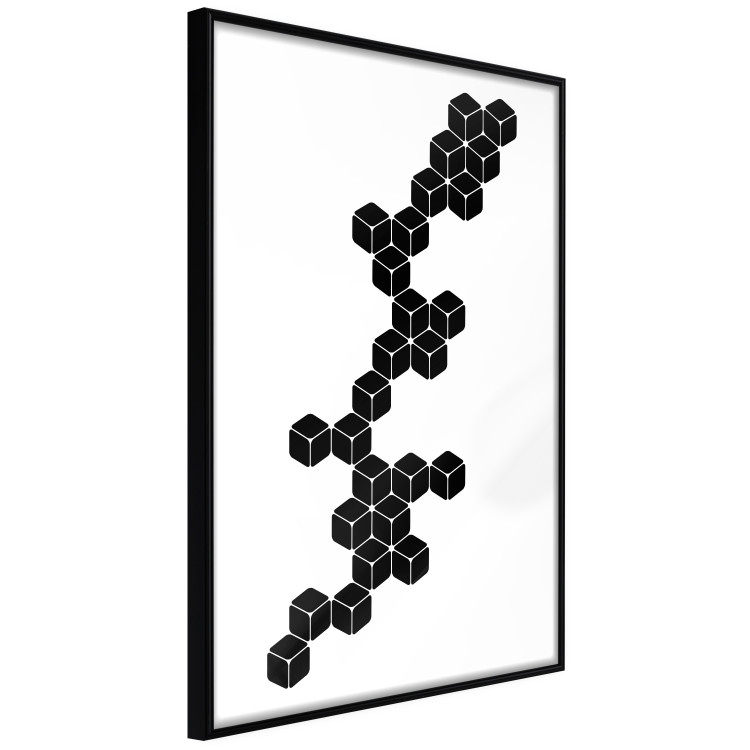 Wall Poster Construction with Cubes - black and white composition in geometric figures 117395 additionalImage 8