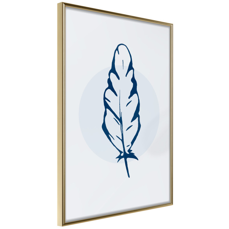 Poster Blue Feather - minimalist composition with a circle and a bird feather 117595 additionalImage 11