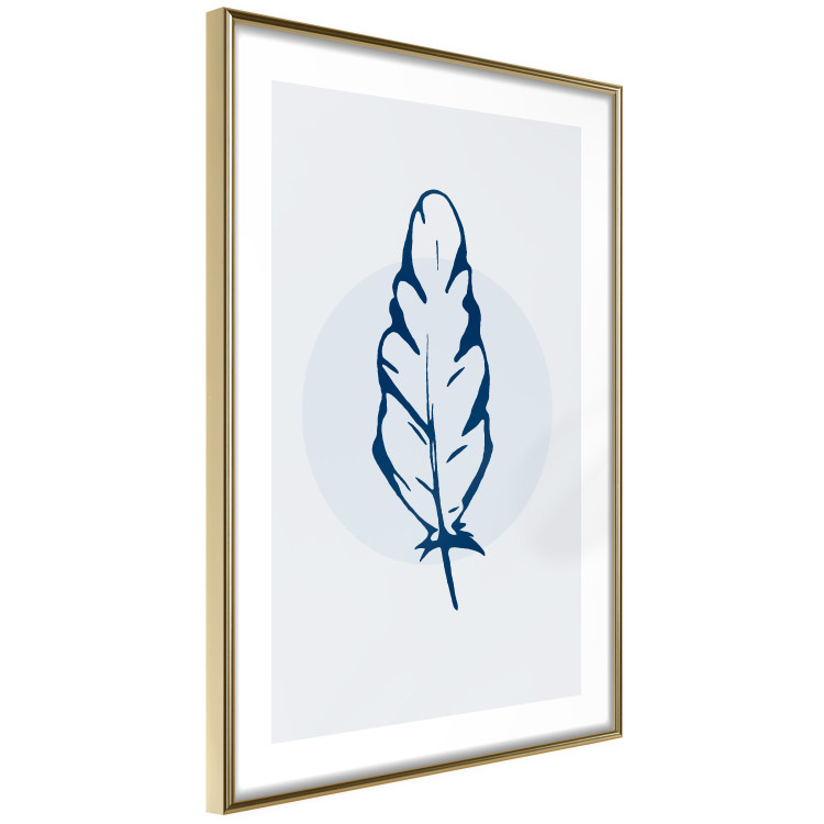 Poster Blue Feather - minimalist composition with a circle and a bird feather 117595 additionalImage 7