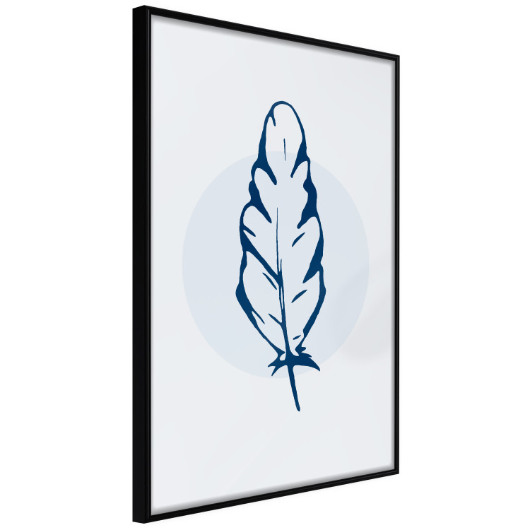 Poster Blue Feather - minimalist composition with a circle and a bird feather 117595 additionalImage 9