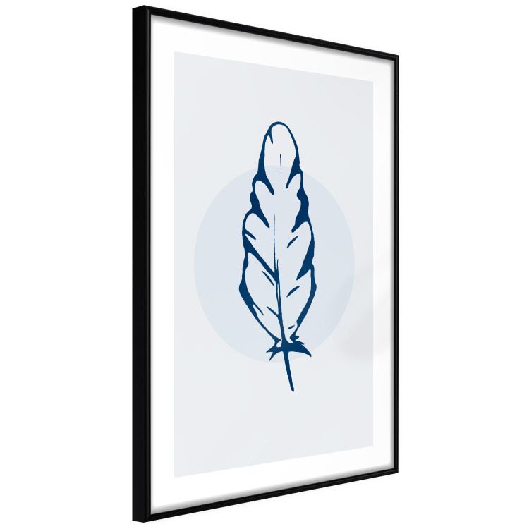 Poster Blue Feather - minimalist composition with a circle and a bird feather 117595 additionalImage 10