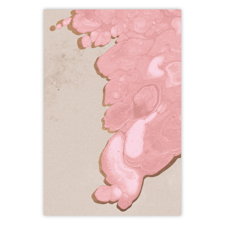 Wall Poster Pastel Tide - artistic abstraction with a pink circular shape 119195