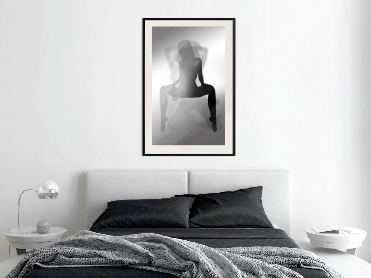 Poster Romantic Dream - black and white sensual composition with a woman 121895 additionalImage 22
