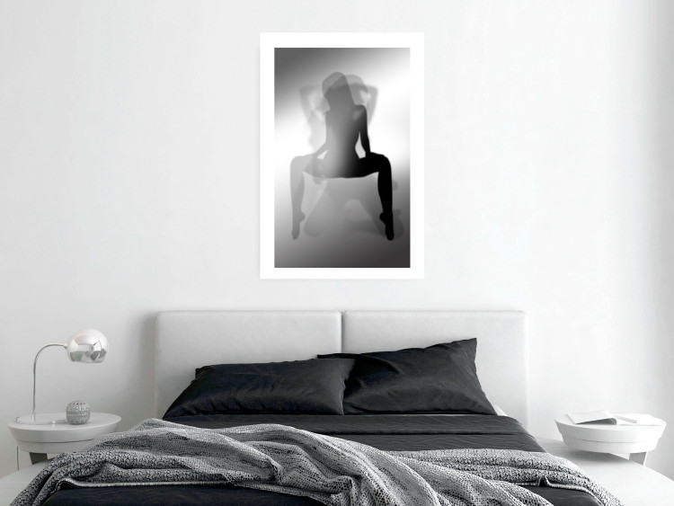 Poster Romantic Dream - black and white sensual composition with a woman 121895 additionalImage 4