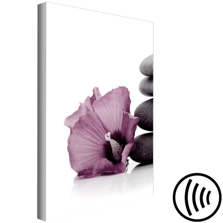Canvas Print Hibiscus calm - Zen style composition, with oriental orchid flower and stones, ideal for interiors in Japanese style 123495 additionalImage 6