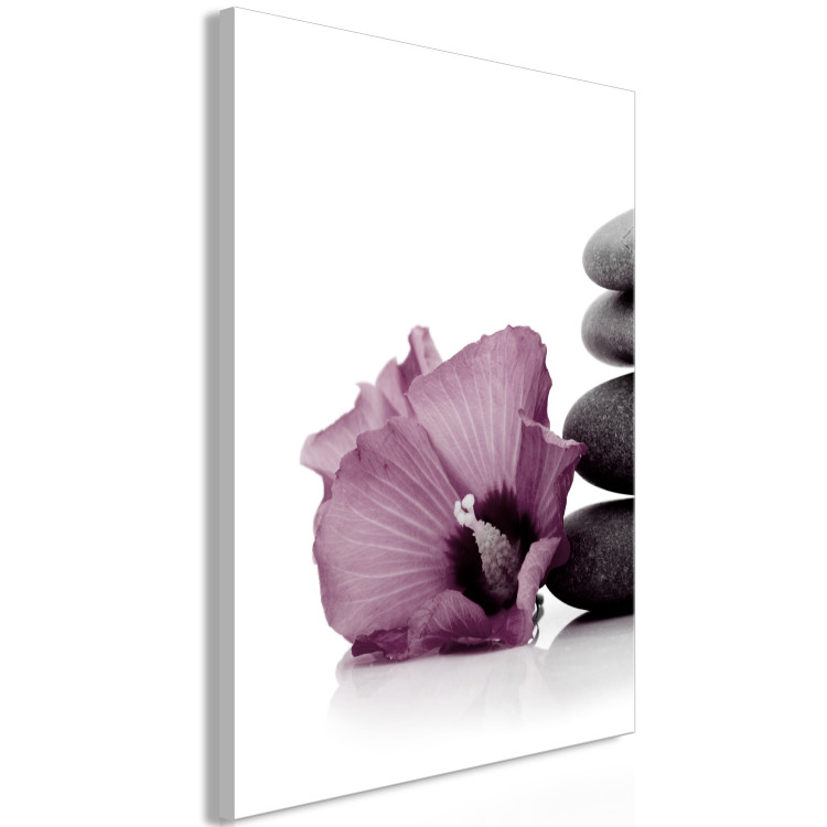Canvas Print Hibiscus calm - Zen style composition, with oriental orchid flower and stones, ideal for interiors in Japanese style 123495 additionalImage 2