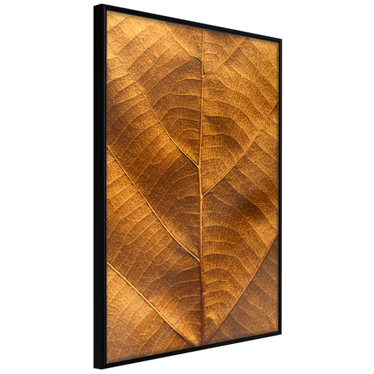 Wall Poster Autumn Leaf - golden texture of a leaf with intricate details 123795 additionalImage 10