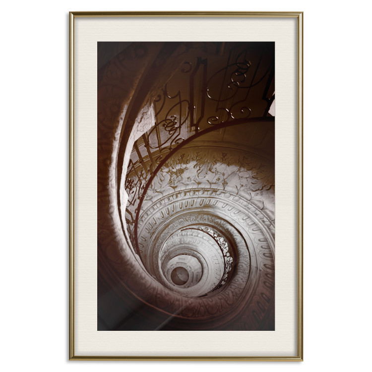Poster Chocolate Stairs - architecture of spiral stairs with ornaments 123895 additionalImage 19