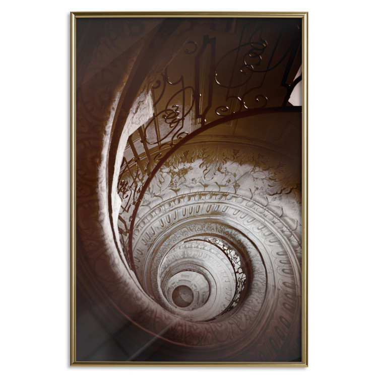 Poster Chocolate Stairs - architecture of spiral stairs with ornaments 123895 additionalImage 20