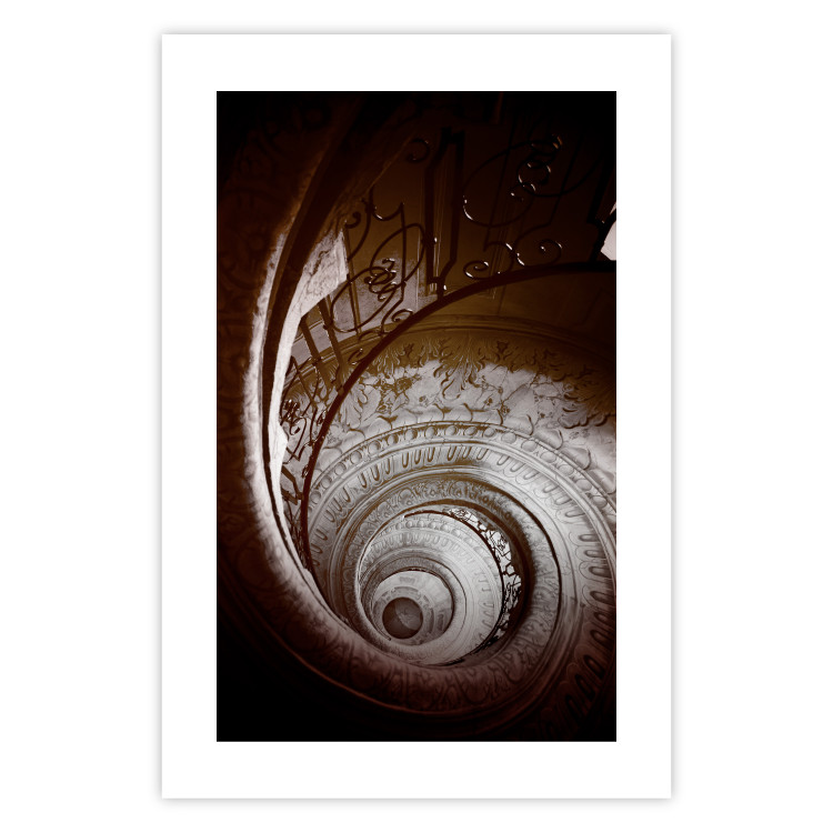 Poster Chocolate Stairs - architecture of spiral stairs with ornaments 123895 additionalImage 25