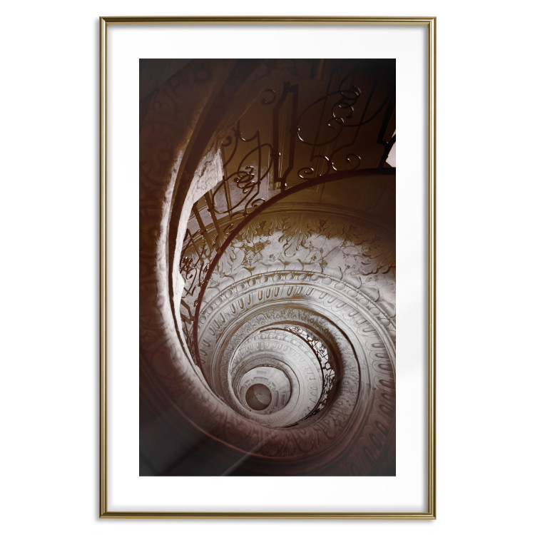 Poster Chocolate Stairs - architecture of spiral stairs with ornaments 123895 additionalImage 14