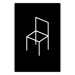 Poster Chair - white line art of a chair with geometric figures on black background 123995