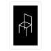 Poster Chair - white line art of a chair with geometric figures on black background 123995 additionalThumb 19