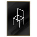 Poster Chair - white line art of a chair with geometric figures on black background 123995 additionalThumb 16