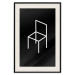 Poster Chair - white line art of a chair with geometric figures on black background 123995 additionalThumb 18