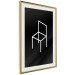 Poster Chair - white line art of a chair with geometric figures on black background 123995 additionalThumb 2