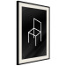 Poster Chair - white line art of a chair with geometric figures on black background 123995 additionalThumb 3