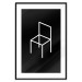 Poster Chair - white line art of a chair with geometric figures on black background 123995 additionalThumb 17