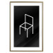Poster Chair - white line art of a chair with geometric figures on black background 123995 additionalThumb 16