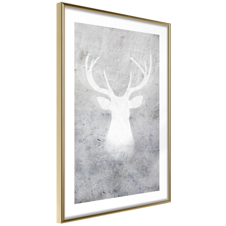 Poster Noble Stag - lighter shade of deer on gray concrete texture 124495 additionalImage 6