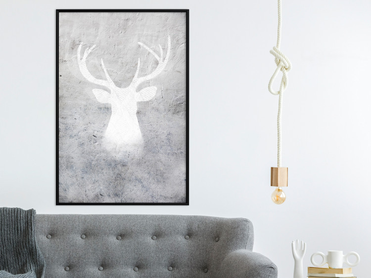 Poster Noble Stag - lighter shade of deer on gray concrete texture 124495 additionalImage 5