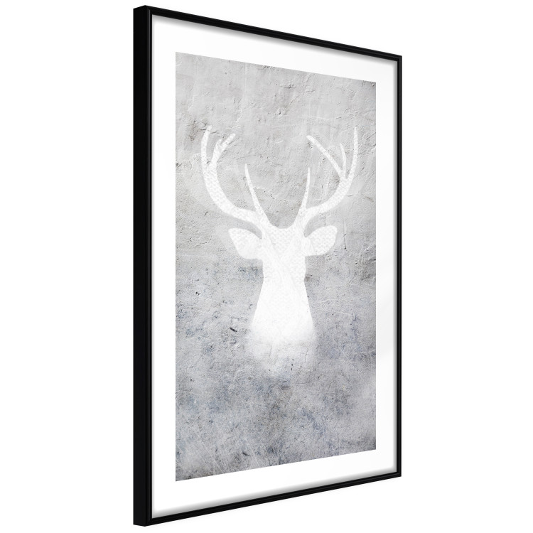 Poster Noble Stag - lighter shade of deer on gray concrete texture 124495 additionalImage 11