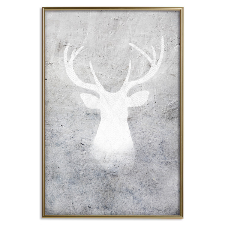 Poster Noble Stag - lighter shade of deer on gray concrete texture 124495 additionalImage 16