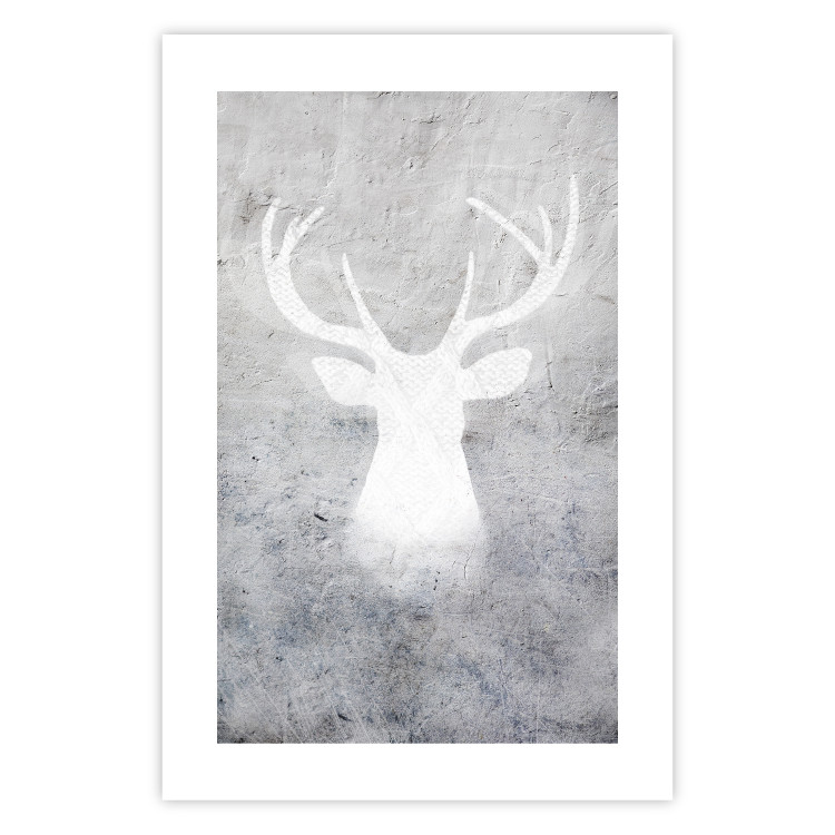 Poster Noble Stag - lighter shade of deer on gray concrete texture 124495 additionalImage 19