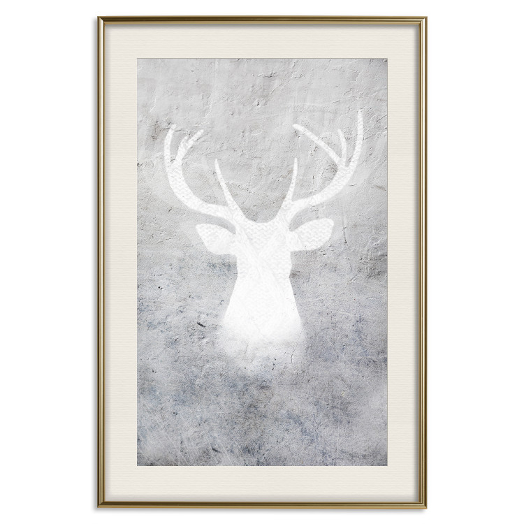 Poster Noble Stag - lighter shade of deer on gray concrete texture 124495 additionalImage 19