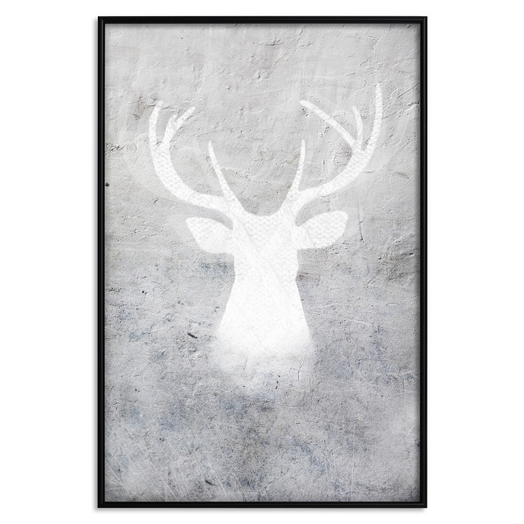 Poster Noble Stag - lighter shade of deer on gray concrete texture 124495 additionalImage 24