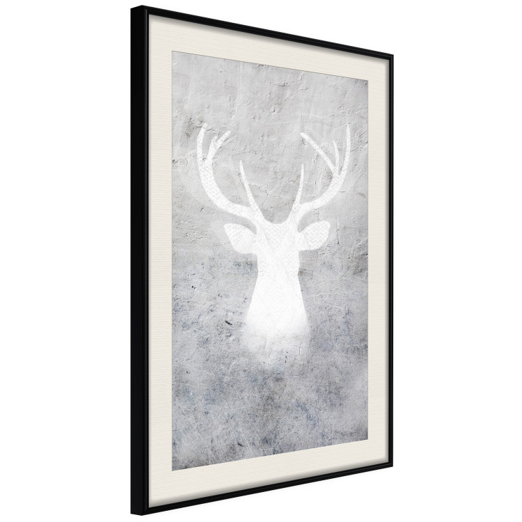 Poster Noble Stag - lighter shade of deer on gray concrete texture 124495 additionalImage 3