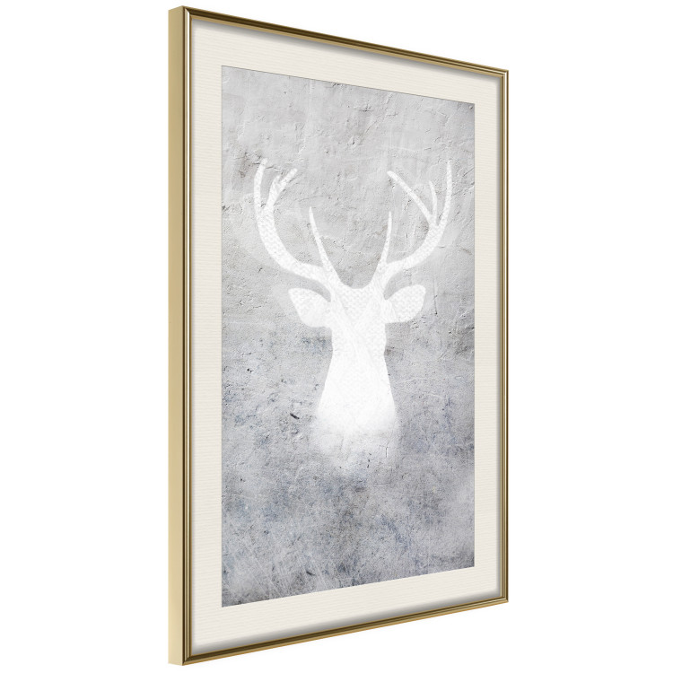 Poster Noble Stag - lighter shade of deer on gray concrete texture 124495 additionalImage 2