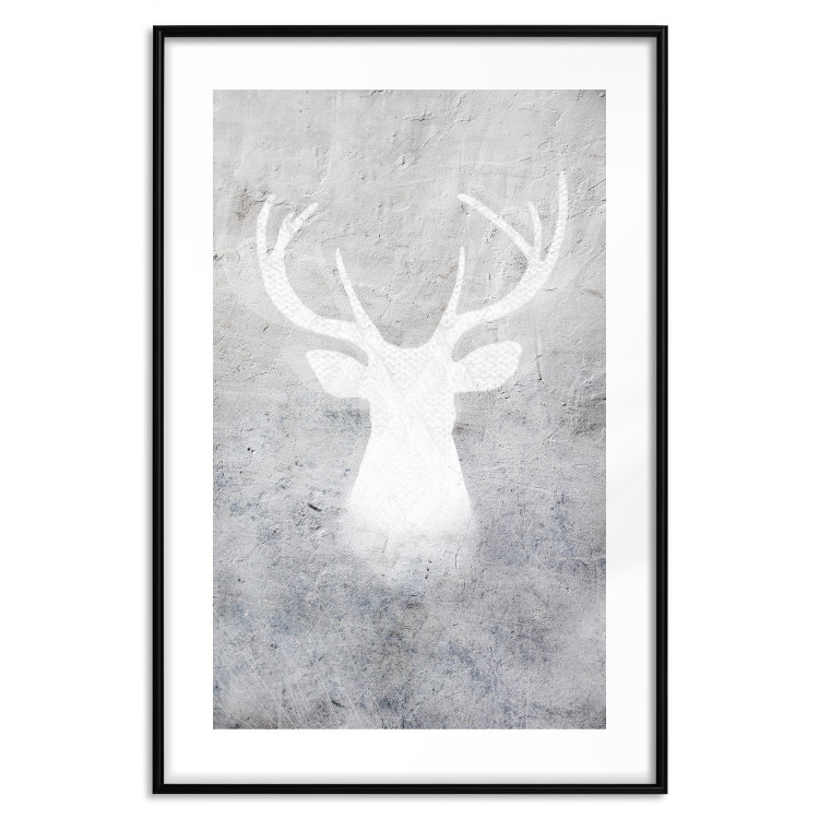 Poster Noble Stag - lighter shade of deer on gray concrete texture 124495 additionalImage 15