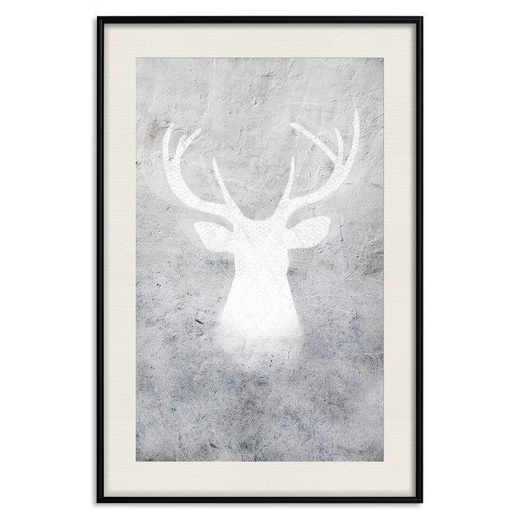 Poster Noble Stag - lighter shade of deer on gray concrete texture 124495 additionalImage 18