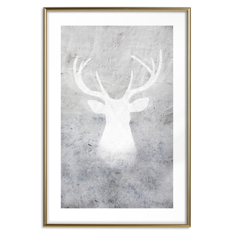 Poster Noble Stag - lighter shade of deer on gray concrete texture 124495 additionalImage 14