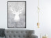 Poster Noble Stag - lighter shade of deer on gray concrete texture 124495 additionalThumb 3