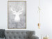 Poster Noble Stag - lighter shade of deer on gray concrete texture 124495 additionalThumb 7