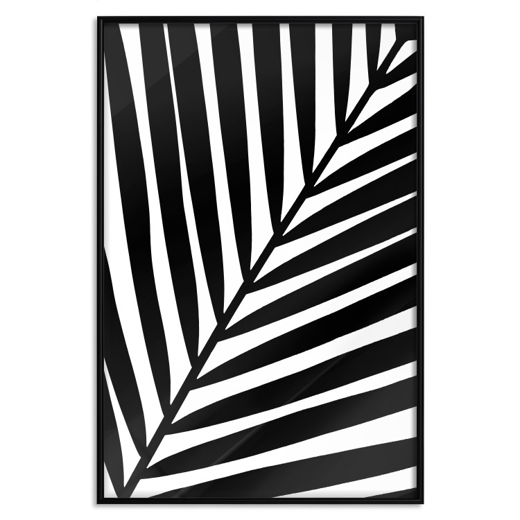 Wall Poster Precious Leaf - pattern of a black leaf on a contrasting white background 125095 additionalImage 24