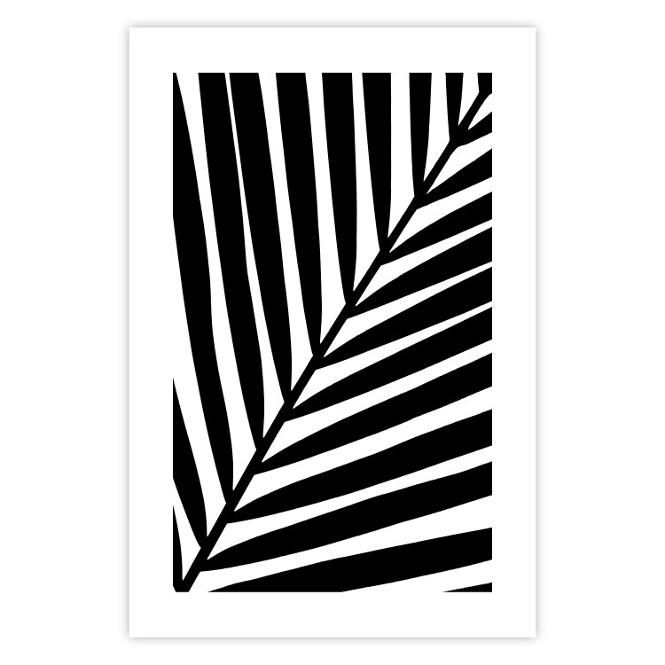 Wall Poster Precious Leaf - pattern of a black leaf on a contrasting white background 125095 additionalImage 19