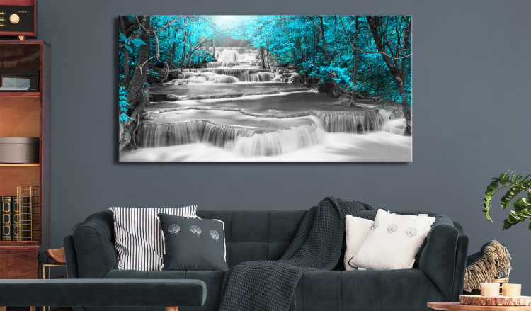 Large canvas print Cascade of Thoughts (Turquoise) II [Large Format] 125695 additionalImage 6