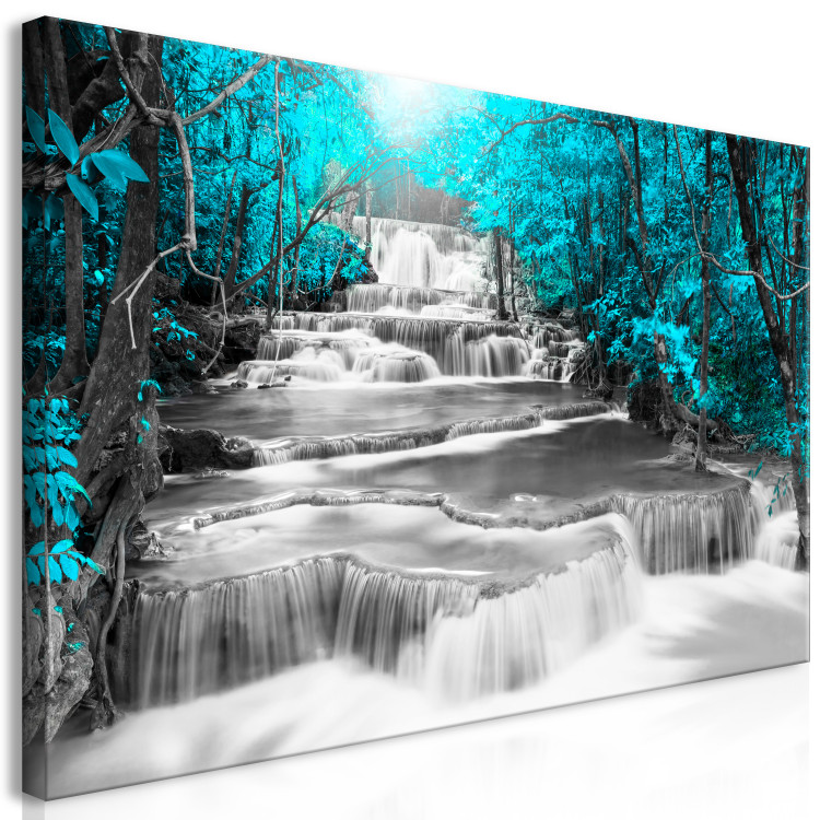 Large canvas print Cascade of Thoughts (Turquoise) II [Large Format] 125695 additionalImage 3