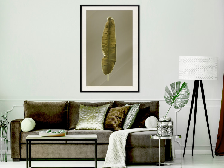 Poster Exotic Leaf - green leaf from a banana tree on a solid background 126195 additionalImage 22