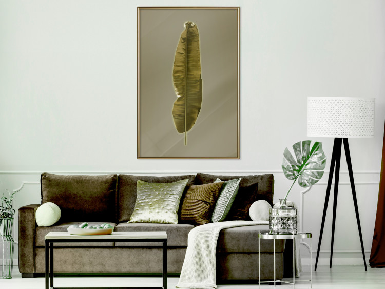 Poster Exotic Leaf - green leaf from a banana tree on a solid background 126195 additionalImage 7