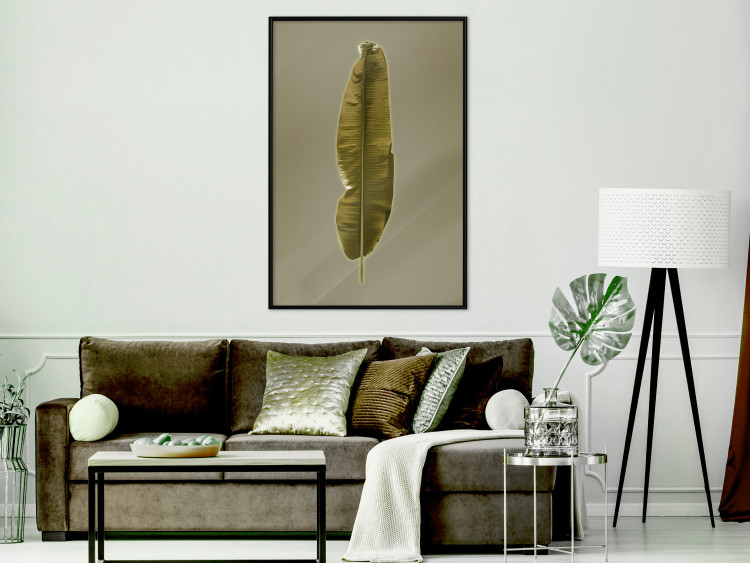 Poster Exotic Leaf - green leaf from a banana tree on a solid background 126195 additionalImage 5