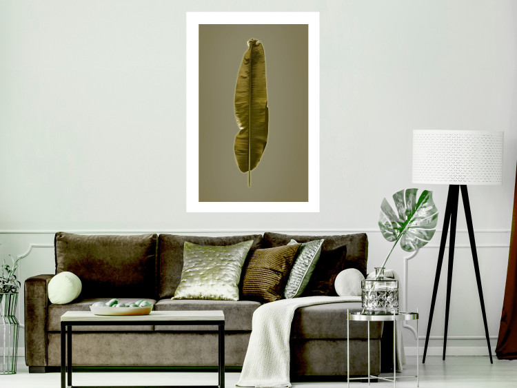 Poster Exotic Leaf - green leaf from a banana tree on a solid background 126195 additionalImage 2